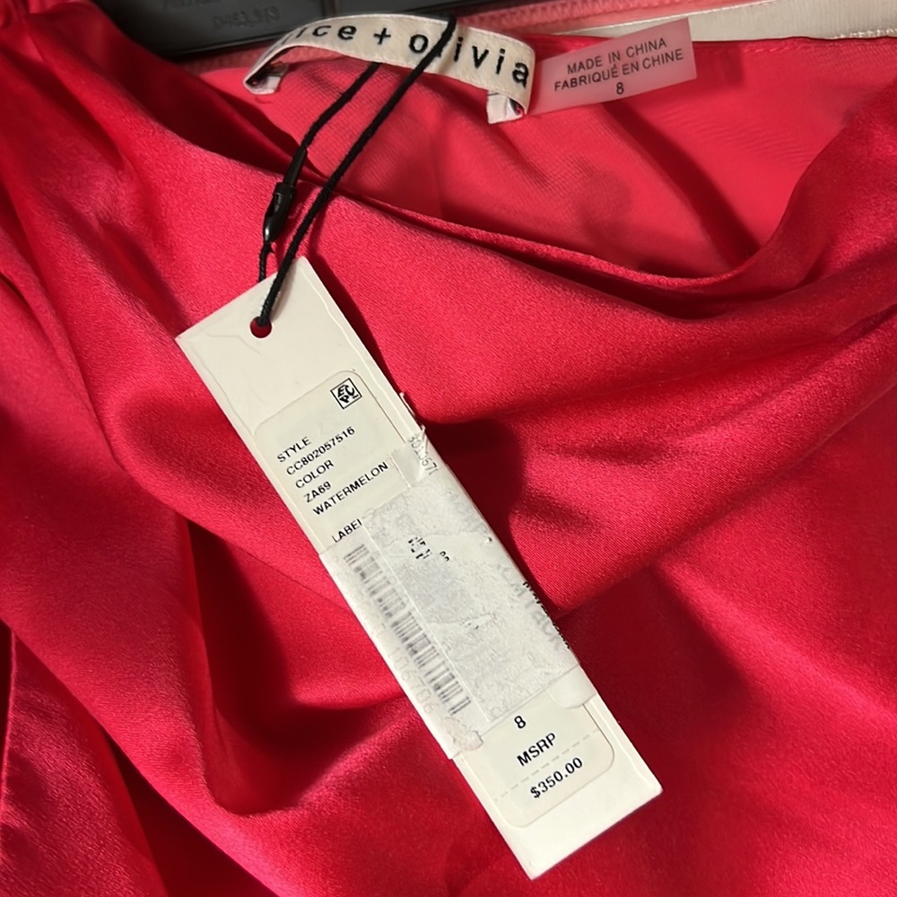 Alice + Olivia hot pink silk satin dress - Picture 4 of 7